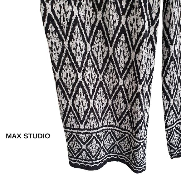 MAX STUDIO NEW Bohemian Drawstring Flowing Wide Leg Pant M - Picture 4 of 11
